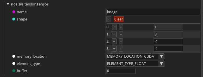 The image tensor's element type